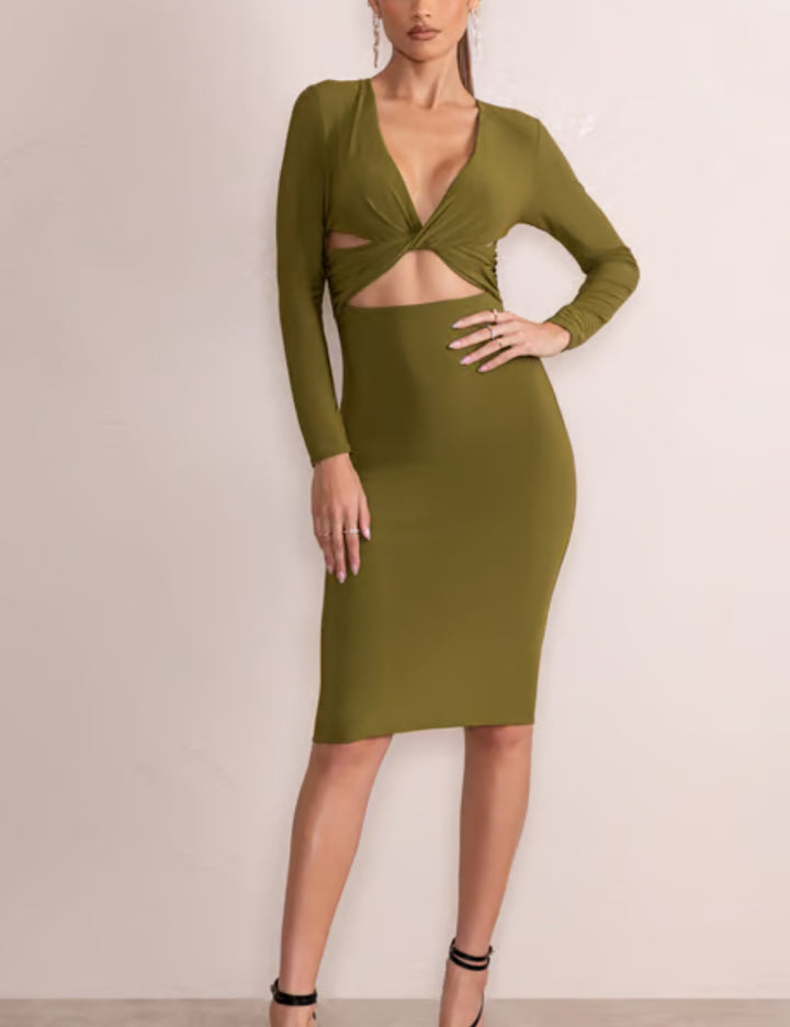 Club L London alkalmi ruha, khaki