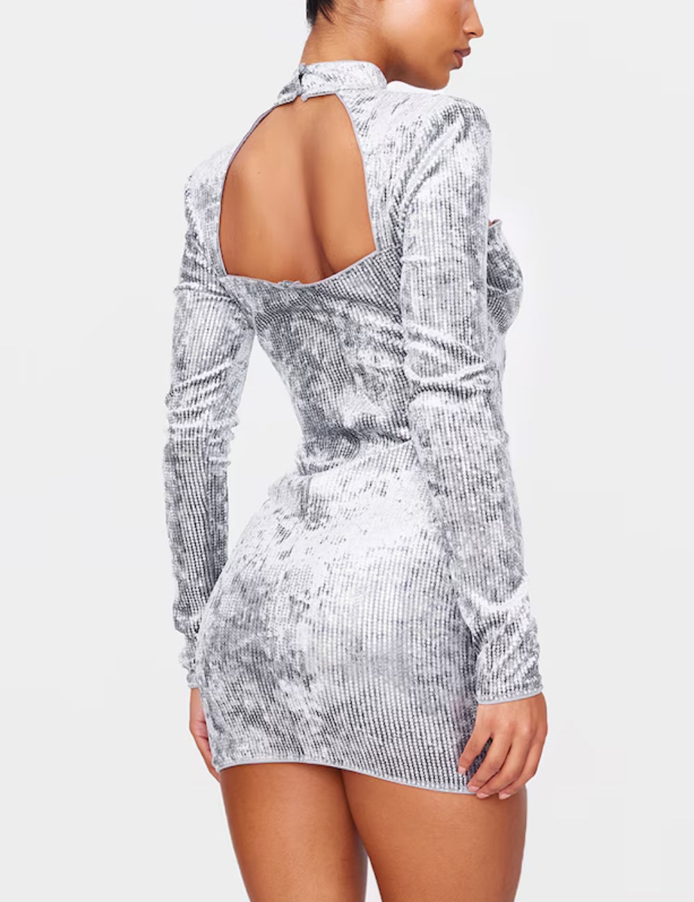 PRETTYLITTLETHING alkalmi ruha, ezüst