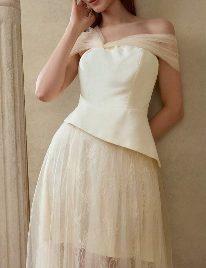 Rochie de ocazie SHEIN, crem