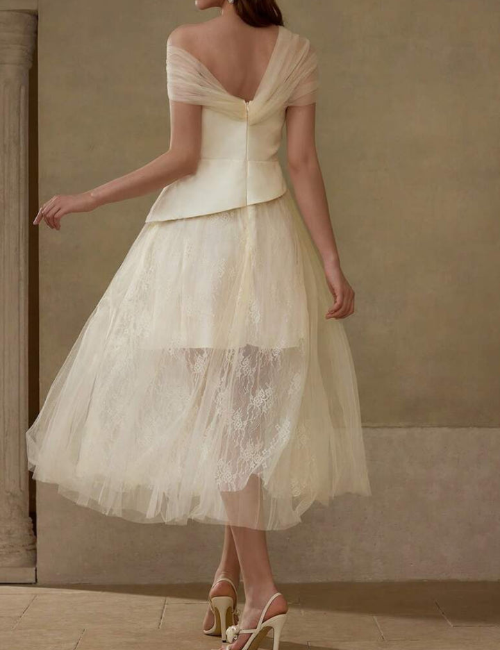 Rochie de ocazie SHEIN, crem