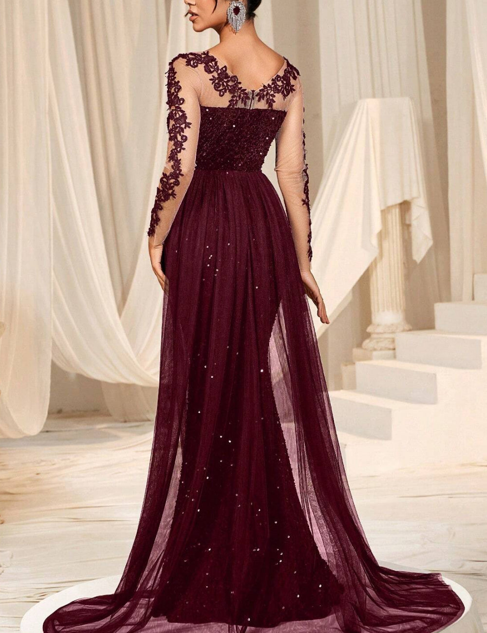 Rochie de ocazie Shein, vișiniu