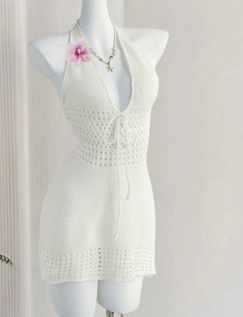 Shein krémszínű strandruha