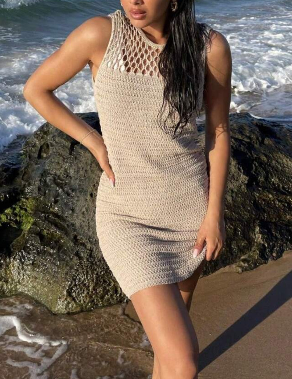Shein strandruha, barna