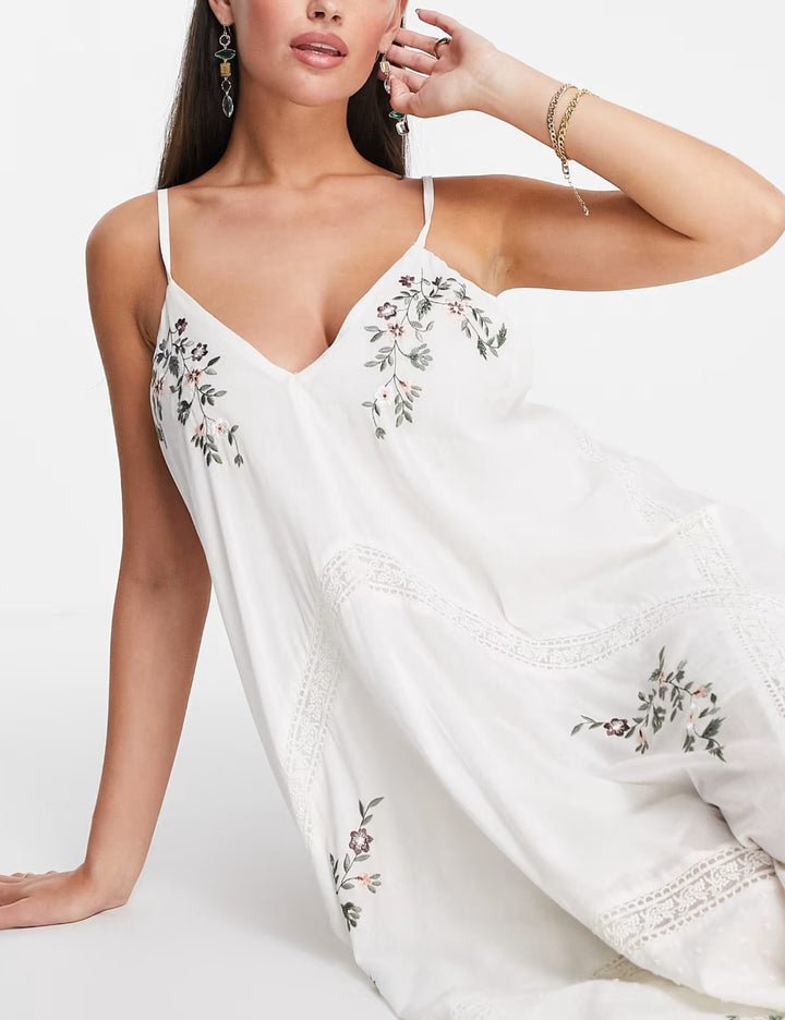 Rochie maxi ASOS, alb
