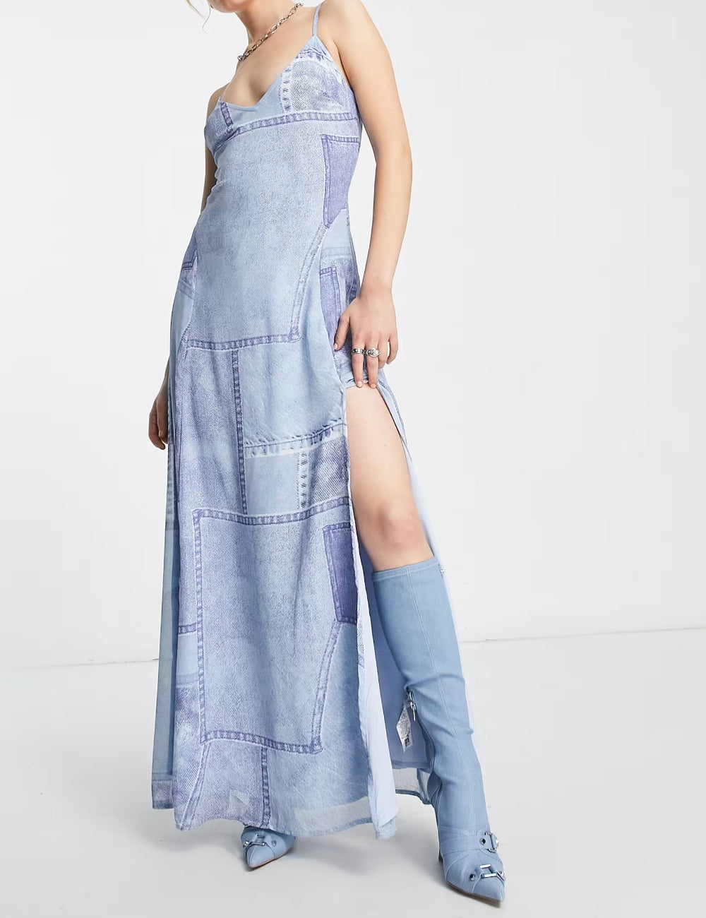 Rochie maxi ASOS, albastru