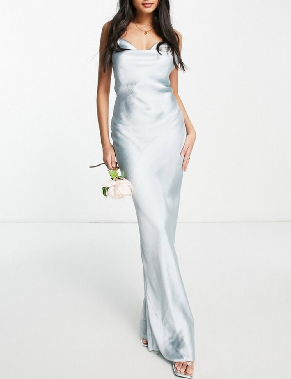 Rochie maxi ASOS, albastru deschis