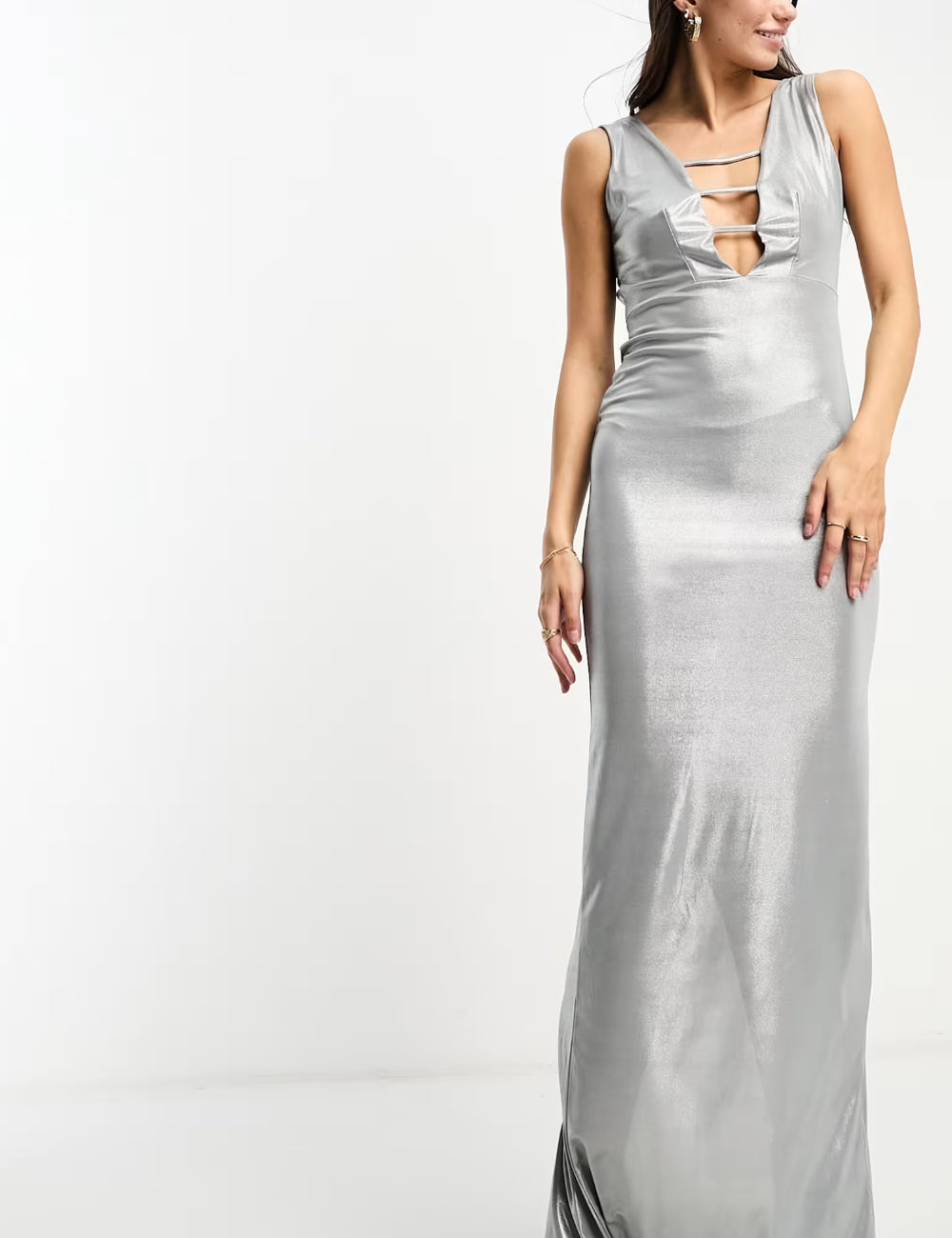 ASOS maxi dress, silver