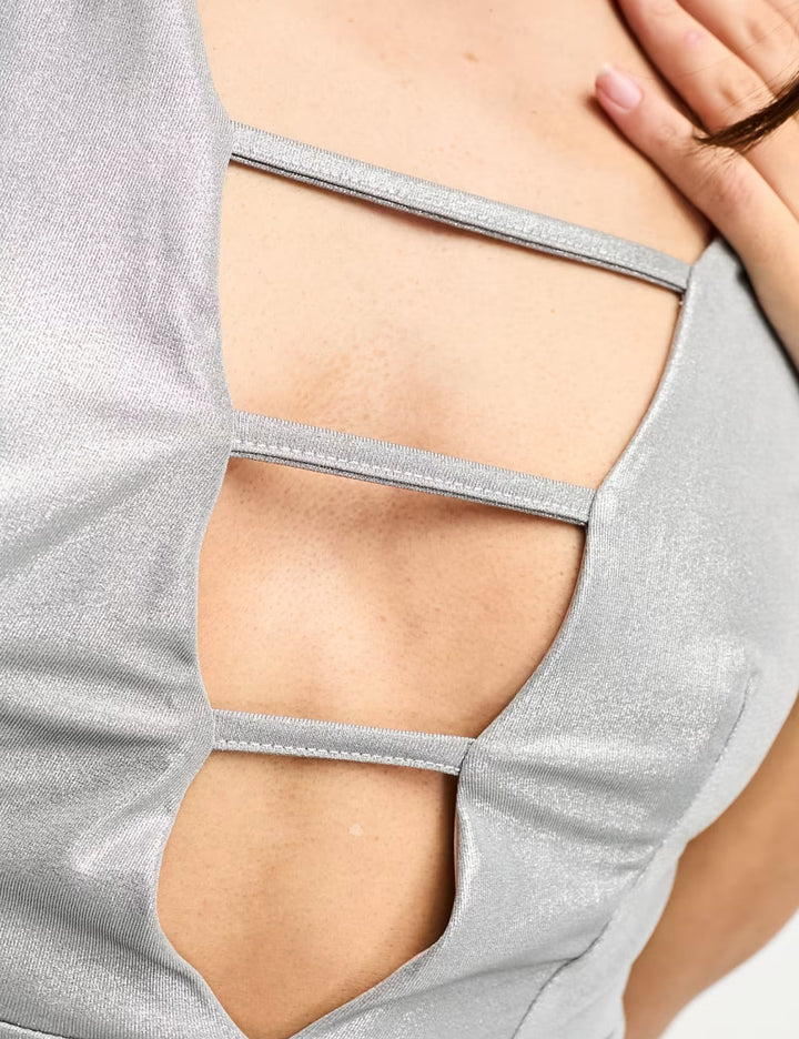 ASOS maxi dress, silver