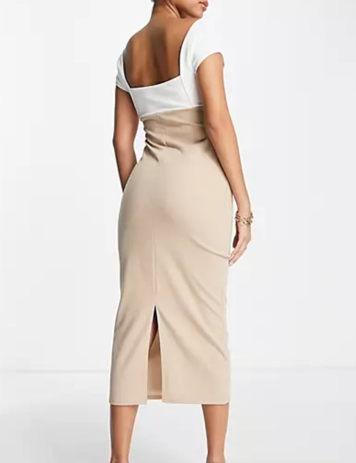 ASOS bézs midiruha