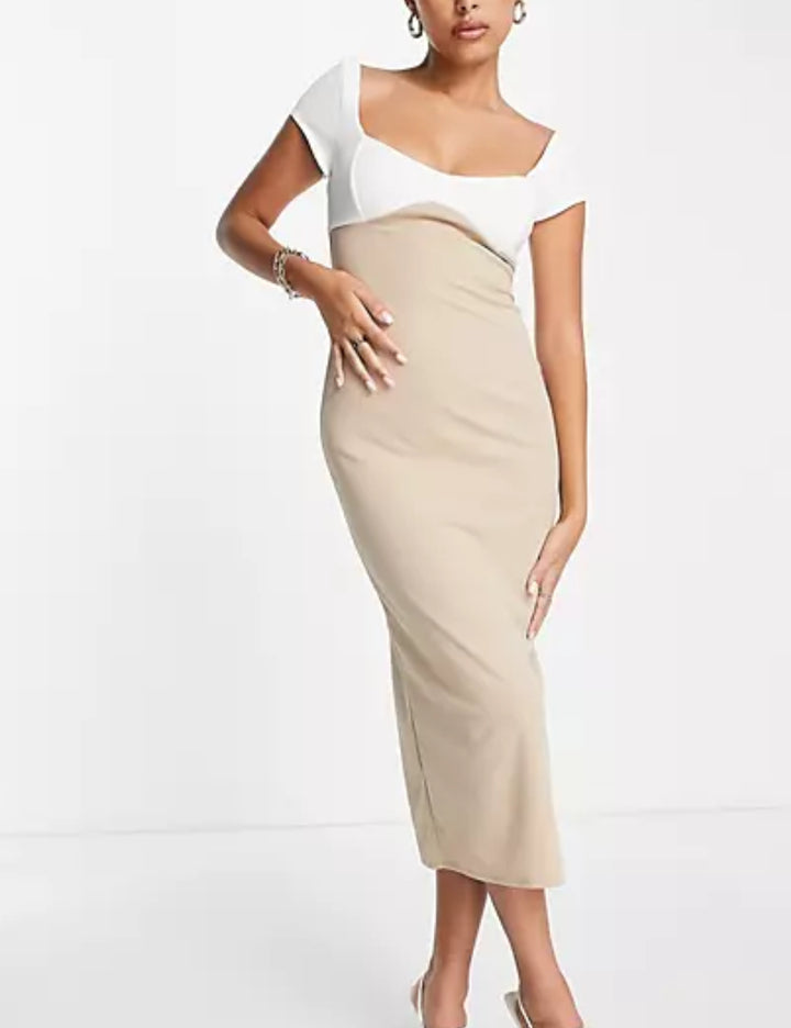 ASOS bézs midiruha