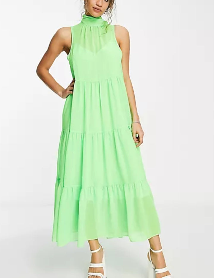 ASOS maxi ruha, neonzöld