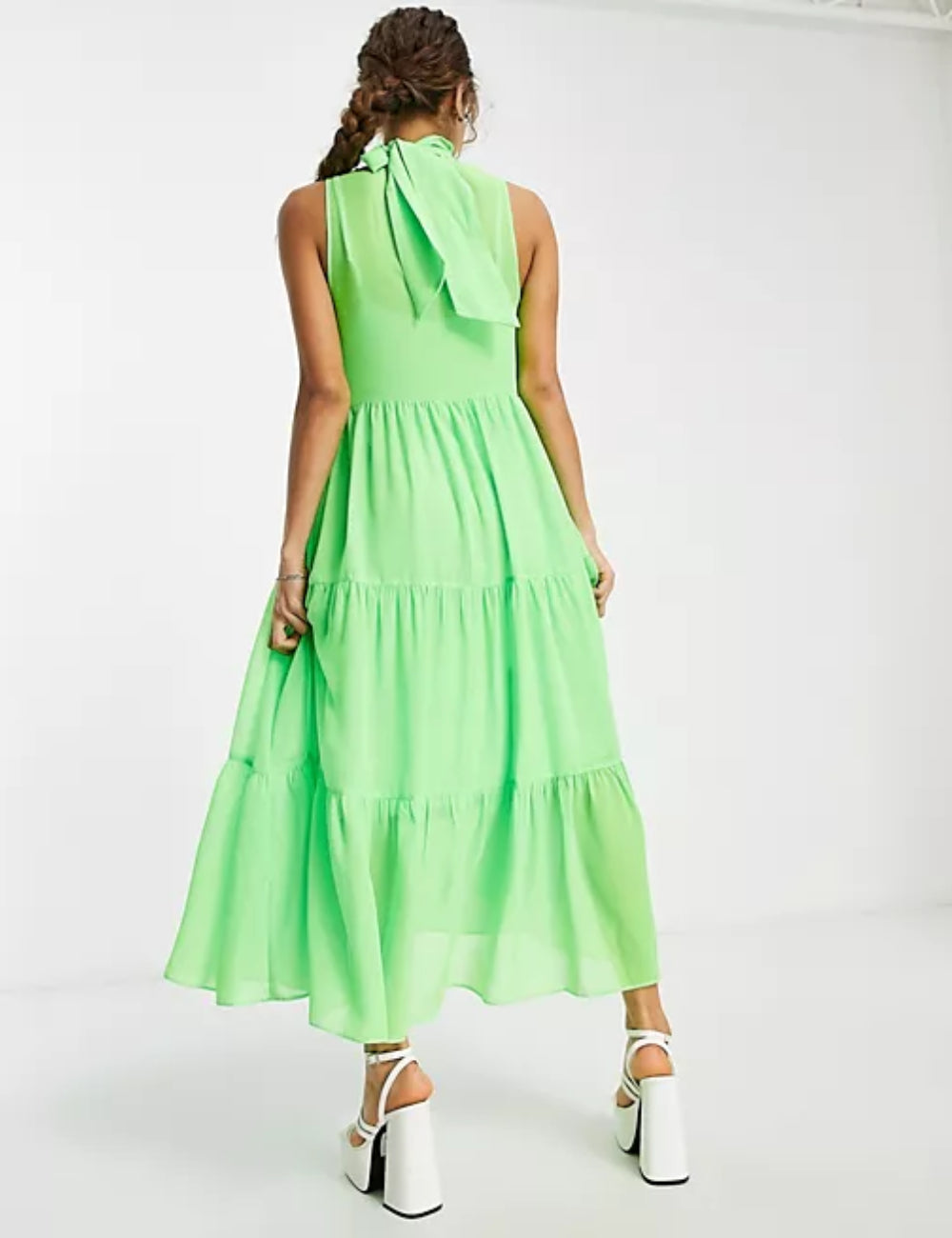 ASOS maxi ruha, neonzöld