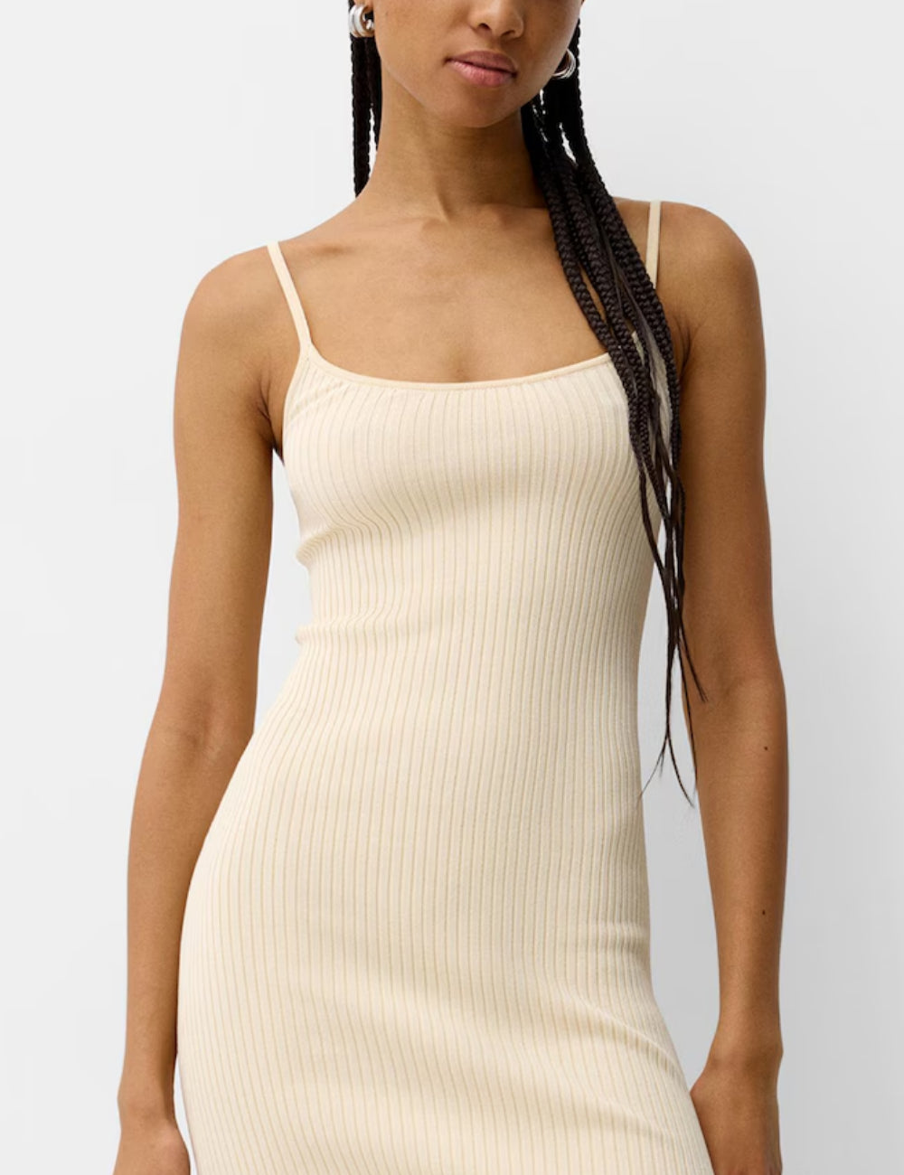 Bershka maxi ruha, krém színű