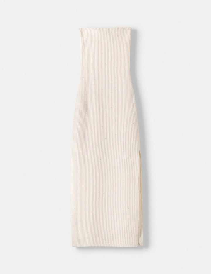 Rochie maxi Bershka, crem