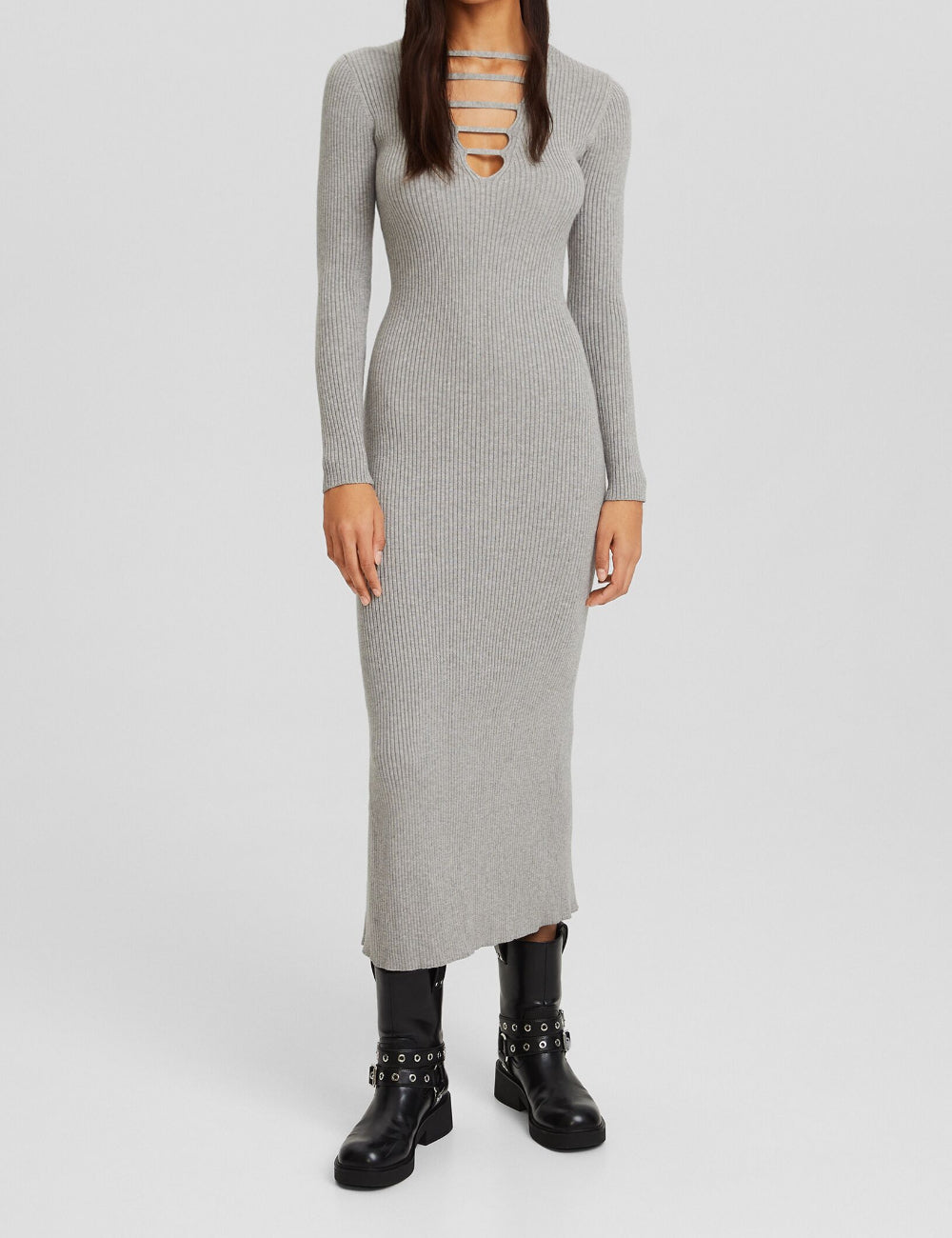 Bershka maxi ruha, szürke