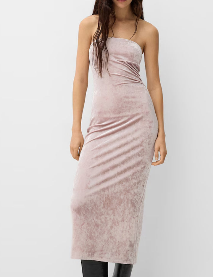 Bershka maxi ruha, rózsaszín