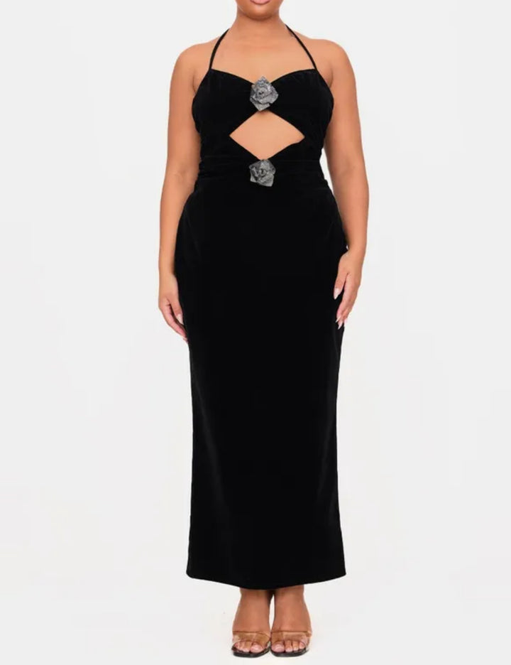 PRETTYLITTLETHING maxi ruha, fekete