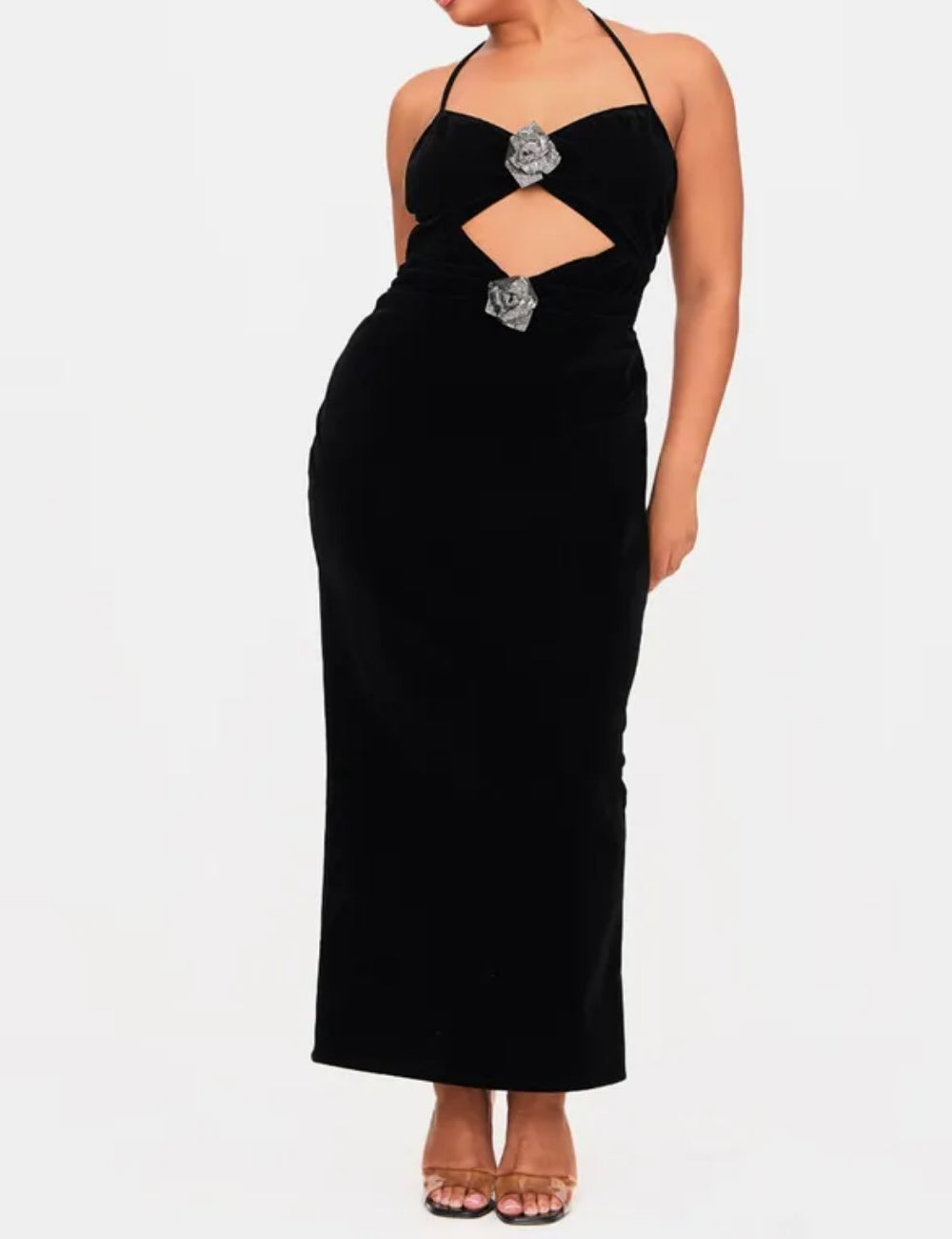 PRETTYLITTLETHING maxi ruha, fekete