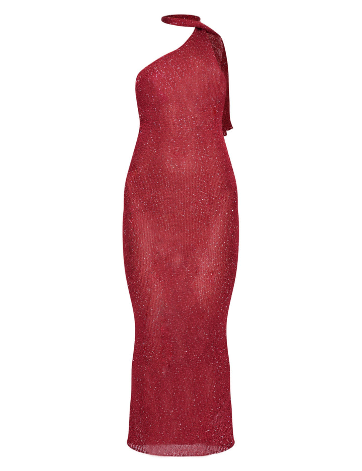 PRETTYLITTLETHING bordó maxi ruha
