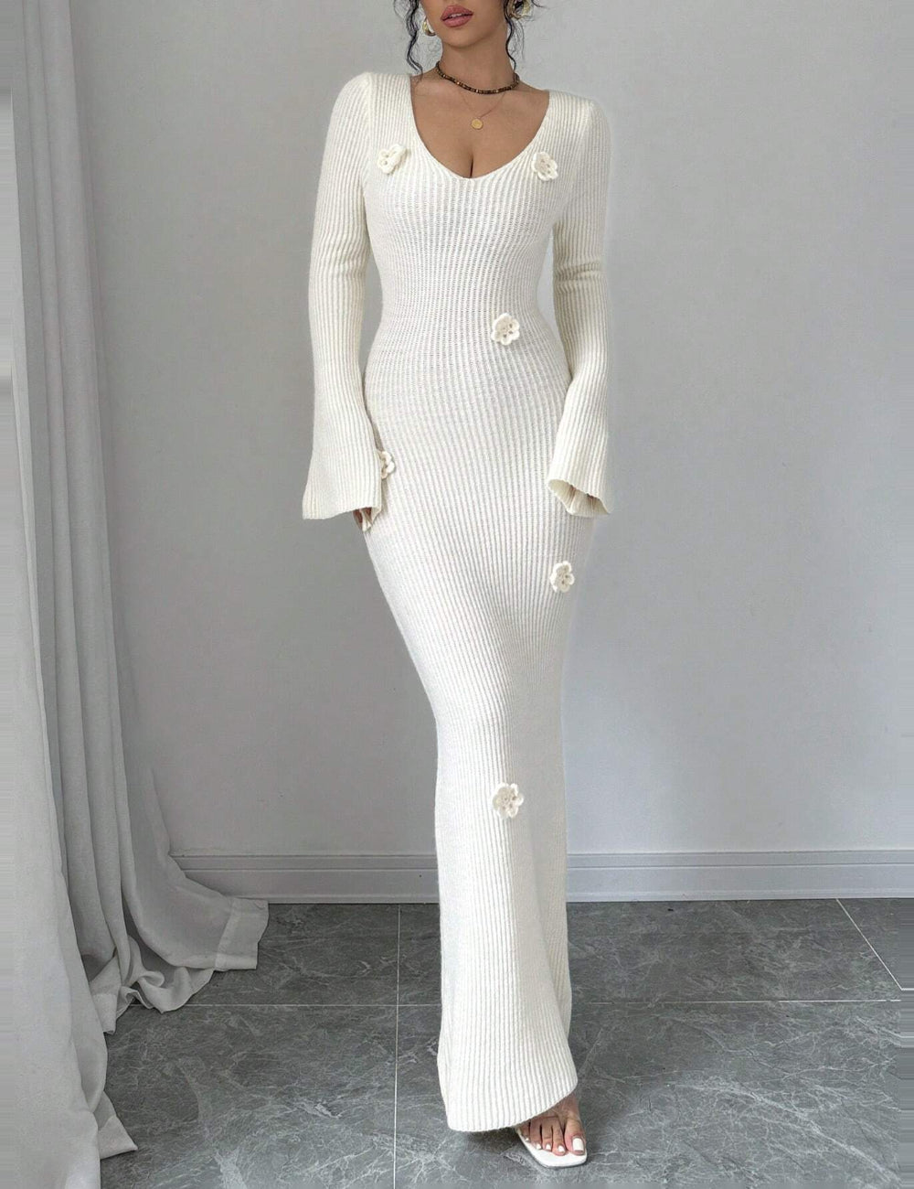 Shein maxi ruha, fehér