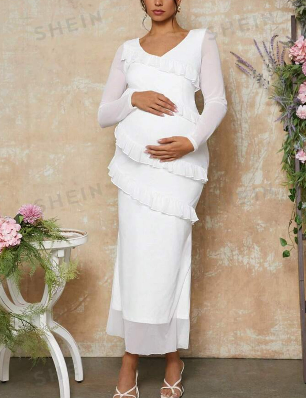 Shein maxi ruha, fehér