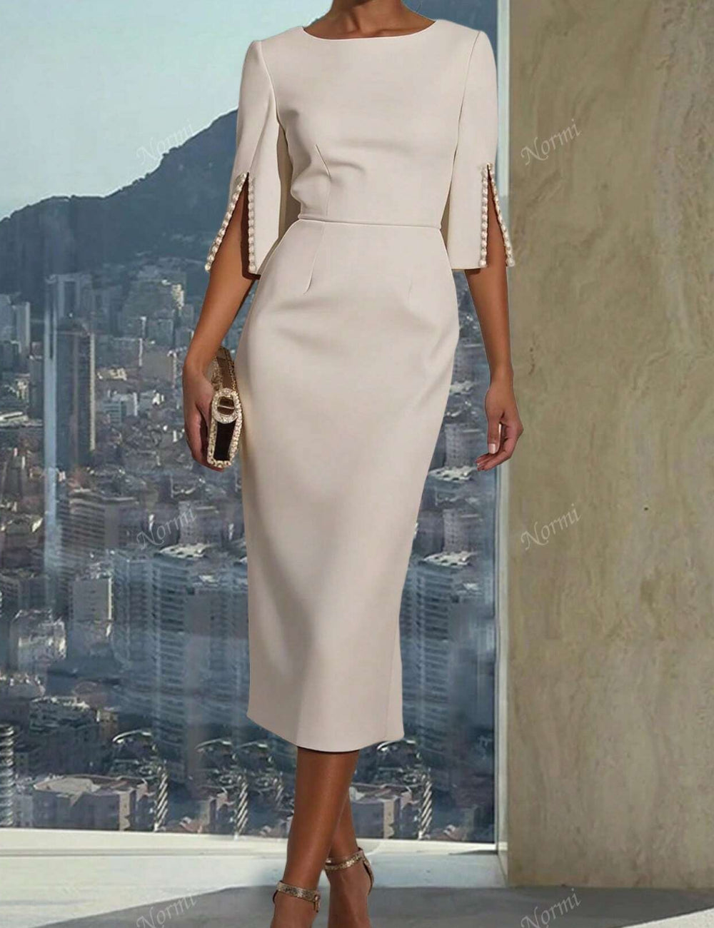 Shein midi dress, white