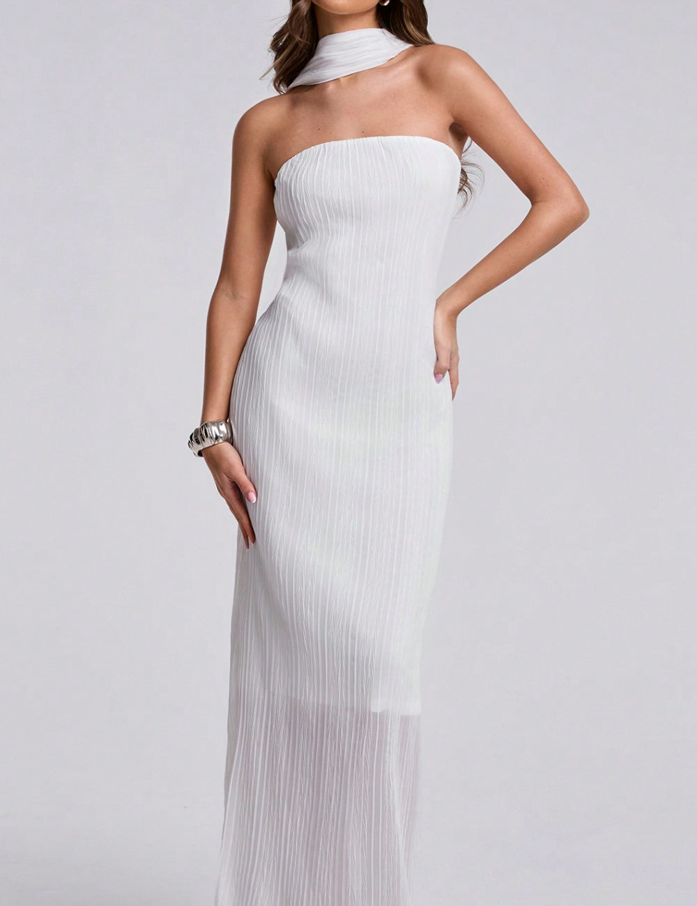Rochie maxi SHEIN, alb