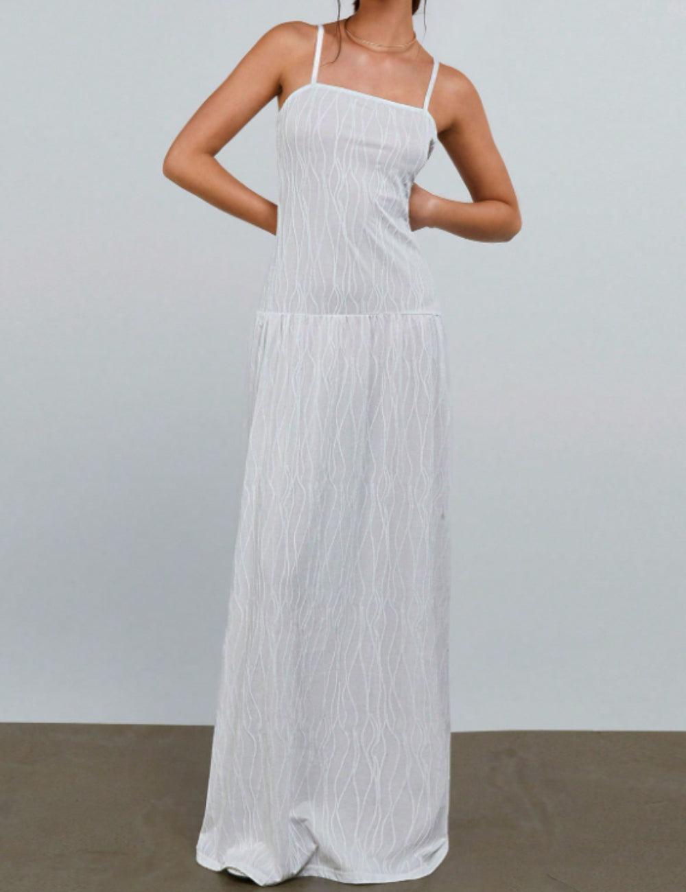 Shein maxi dress, white