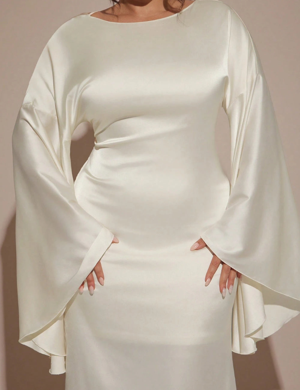 Shein Curve+ maxi ruha, fehér