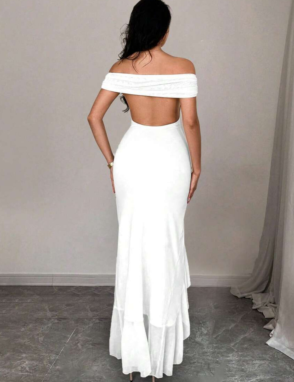 Rochie maxi SHEIN, alb