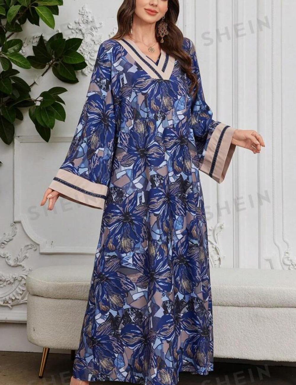 Shein maxi ruha, kék