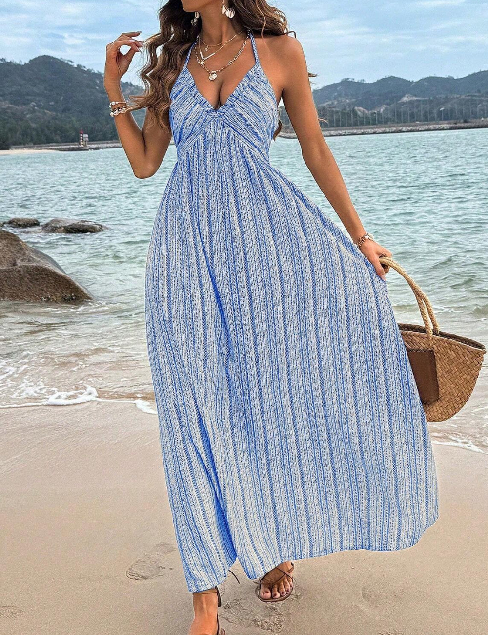 Shein maxi ruha, kék