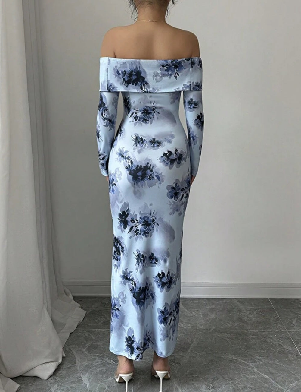 Shein maxi ruha, kék