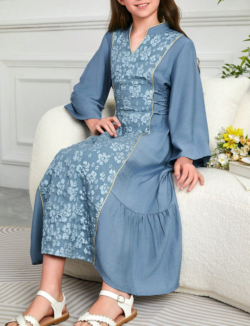 Shein maxi ruha, kék