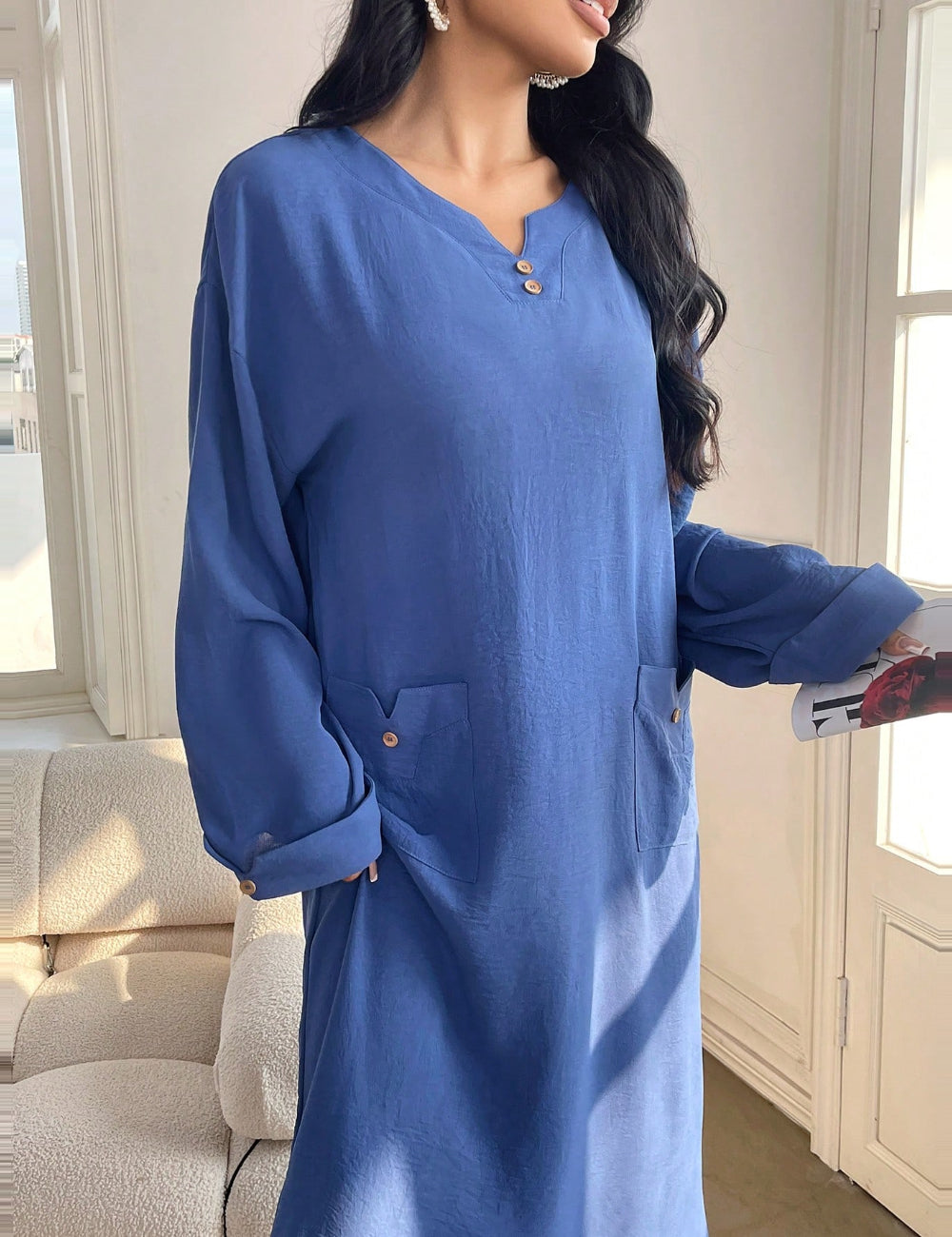Shein maxi ruha, kék