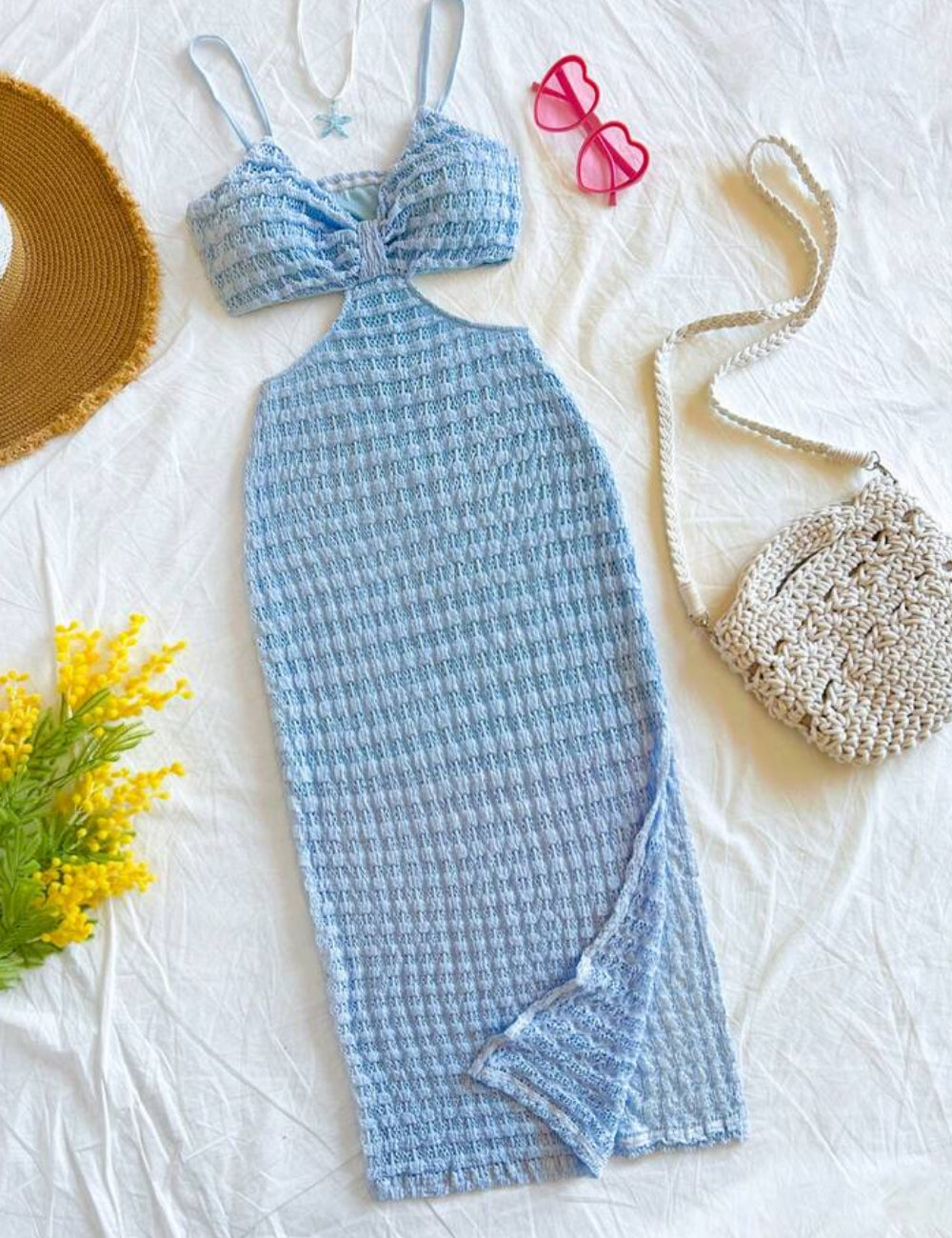 Shein maxi ruha, kék