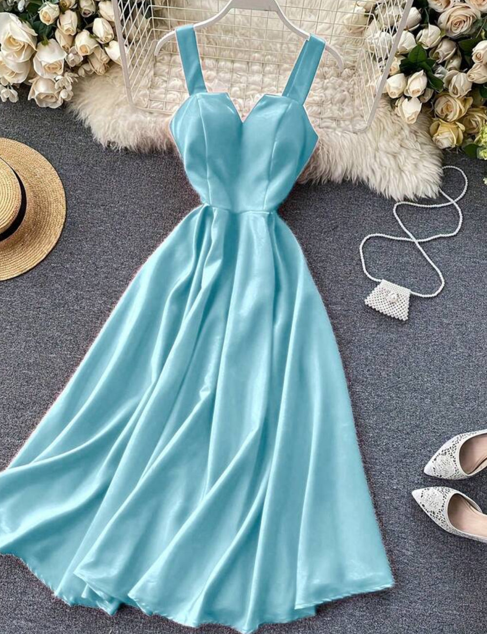 Shein maxi ruha, kék