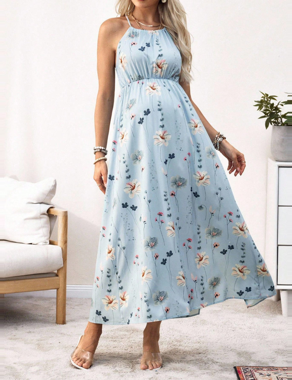 Shein maxi ruha, kék