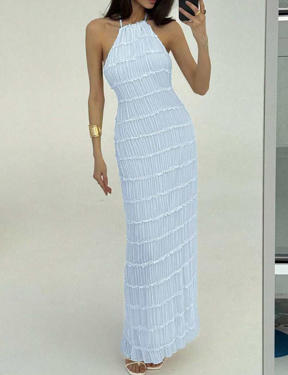 Shein maxi ruha, kék