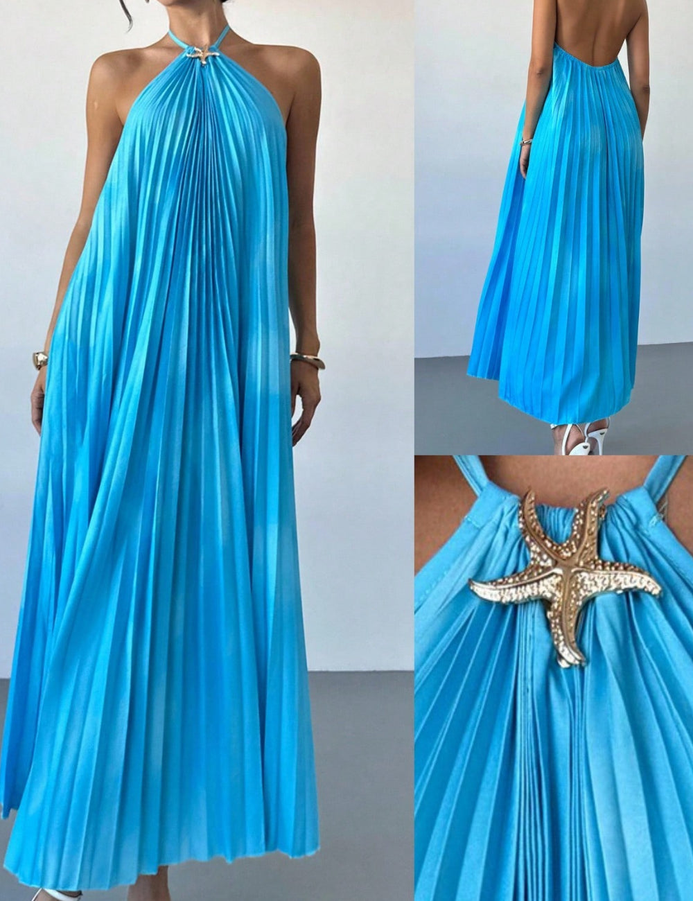 Shein maxi ruha, kék