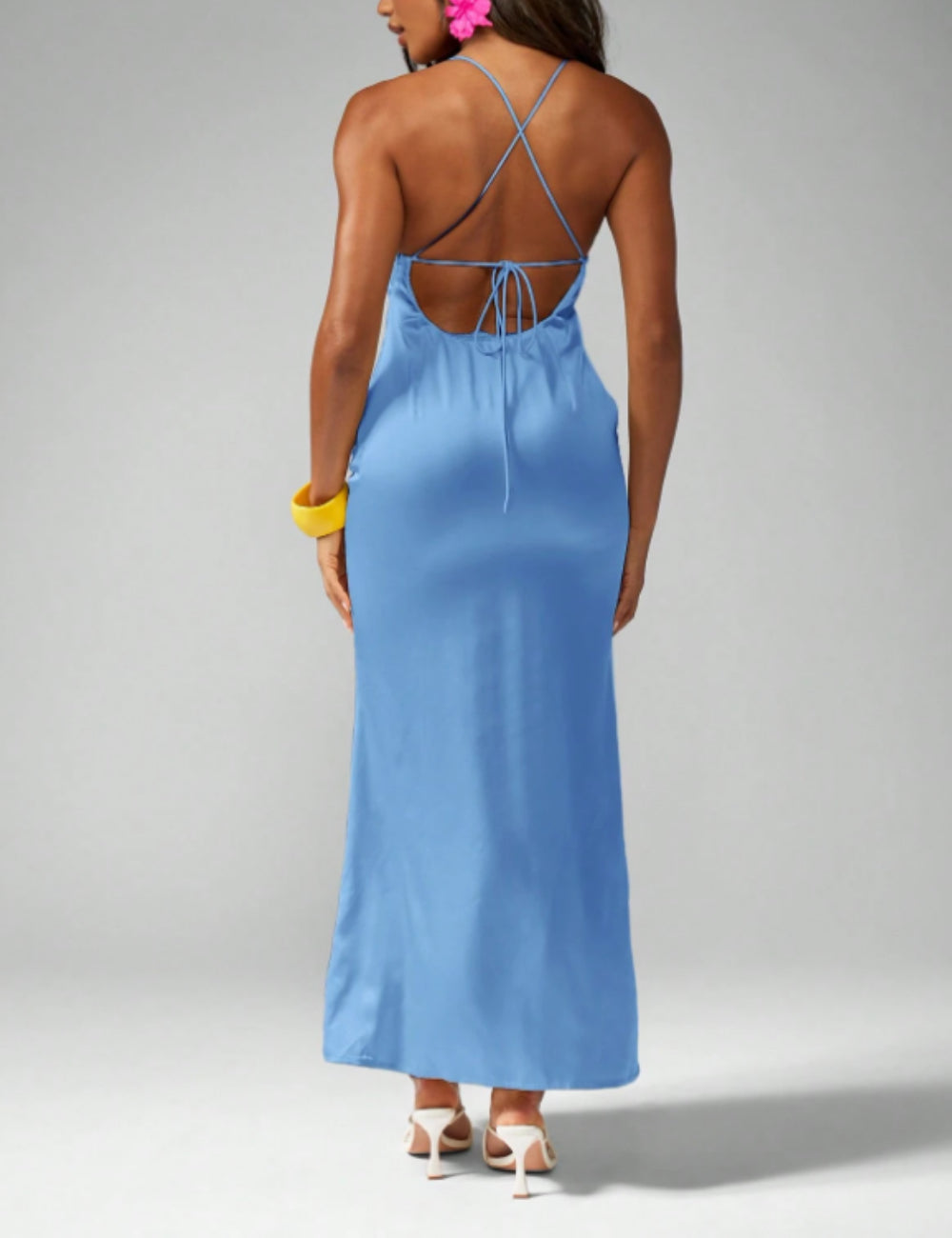Shein Missguided maxi ruha, kék