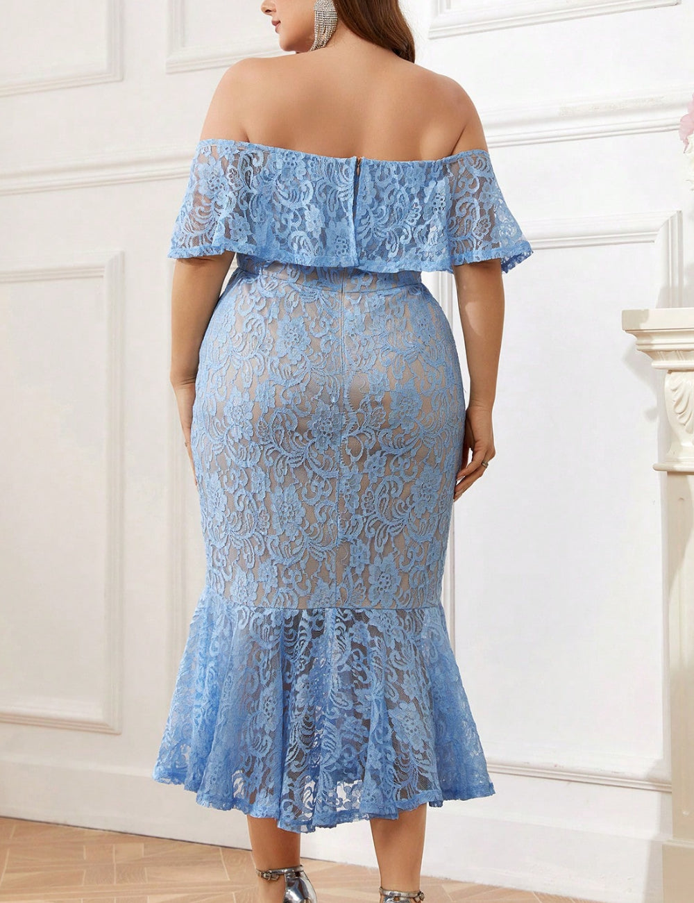 Shein Curve+ maxi ruha, kék