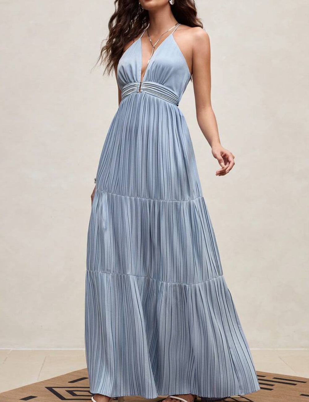 Shein maxi ruha, kék