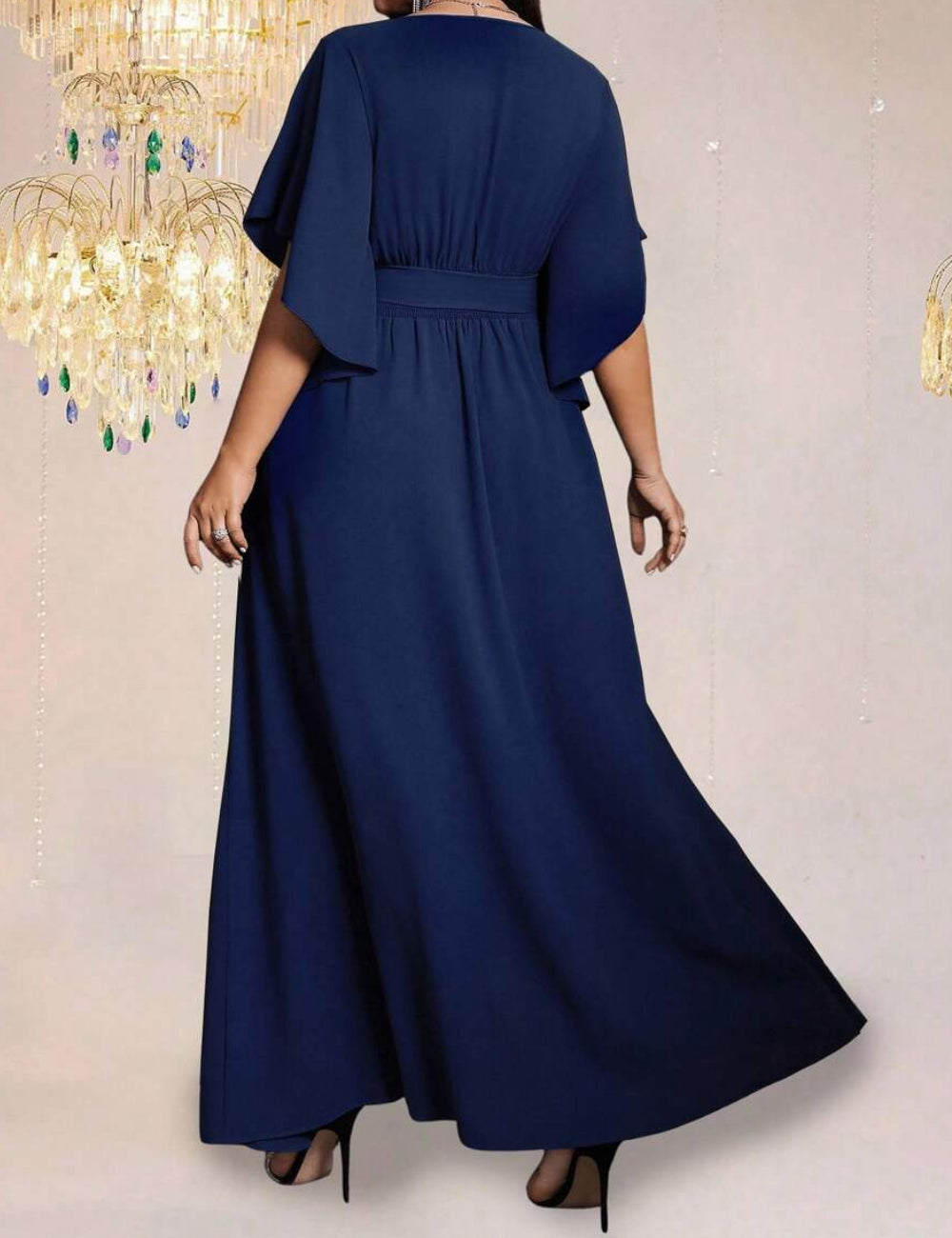 Shein Curve+ maxi ruha, kék