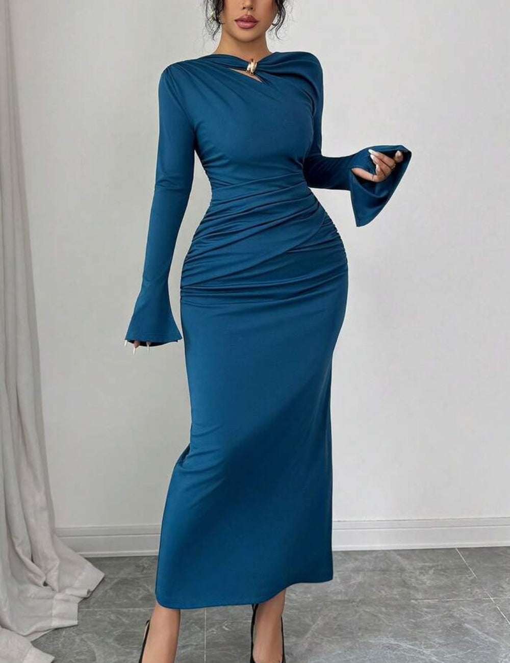 Shein maxi ruha, kék