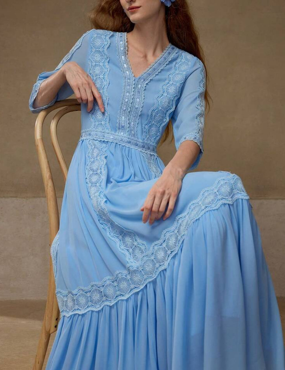 Shein MOTF maxi ruha, kék