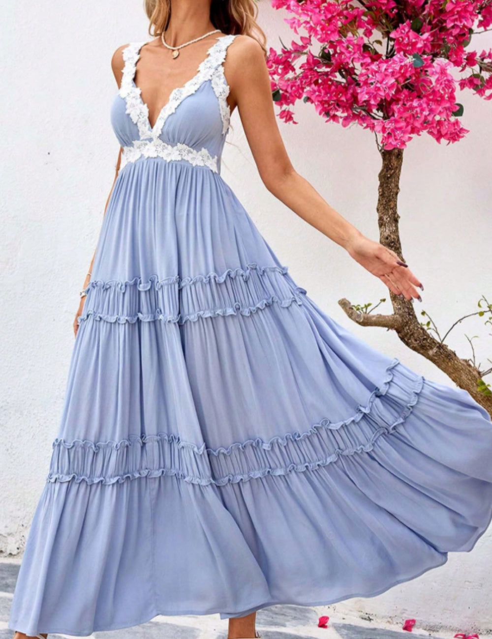 Shein maxi ruha, kék