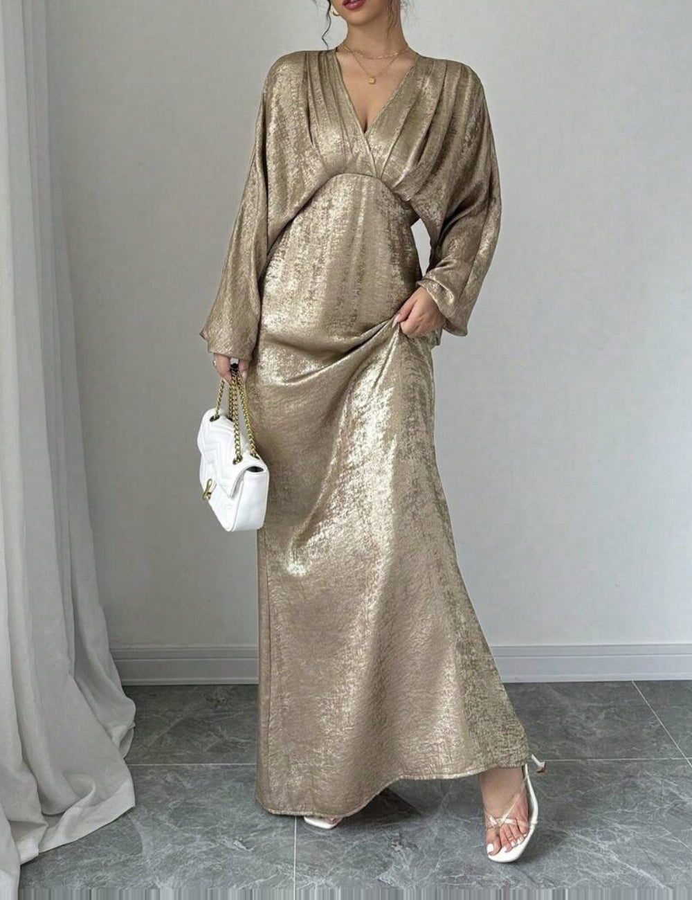 Shein maxi ruha, arany