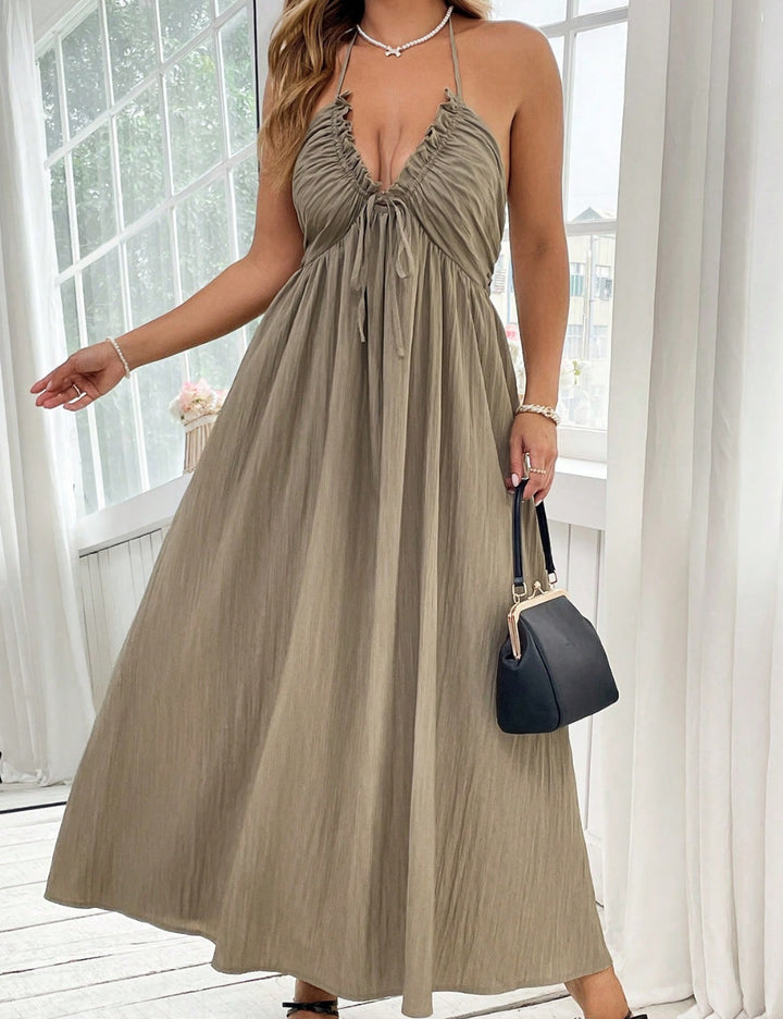 Shein Curve+ maxi ruha, bézs