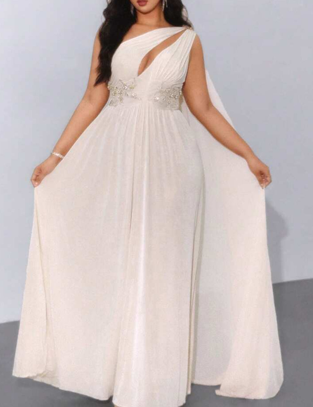 Rochie maxi Shein Curve+, bej